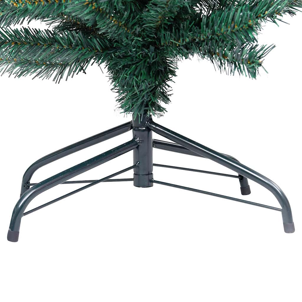 Slim Artificial Pre-lit Christmas Tree with Ball Set Green 150 cm