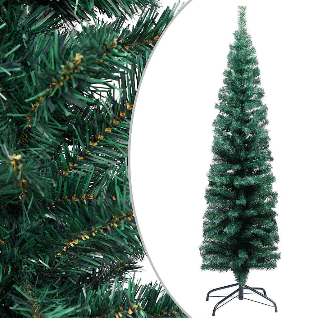 Slim Artificial Pre-lit Christmas Tree with Ball Set Green 240 cm