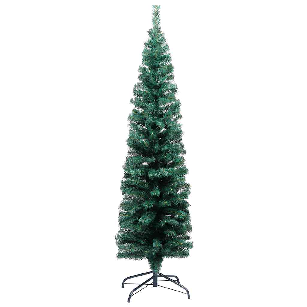 Slim Artificial Pre-lit Christmas Tree Ball Set Green 120 cm