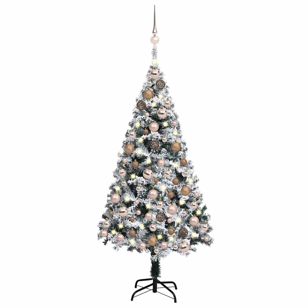 Artificial Pre-lit Christmas Tree with Ball Set Green 150 cm PVC