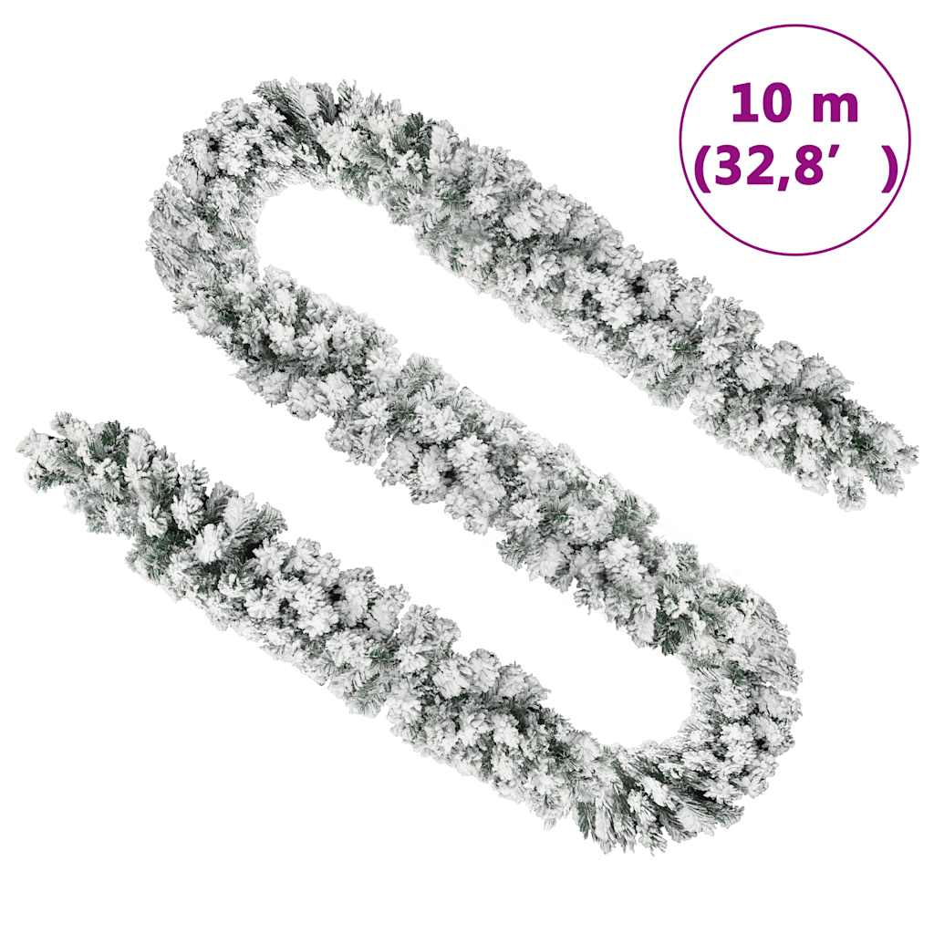 Christmas Garland with LEDs&Ball Set Green 10 m PVC