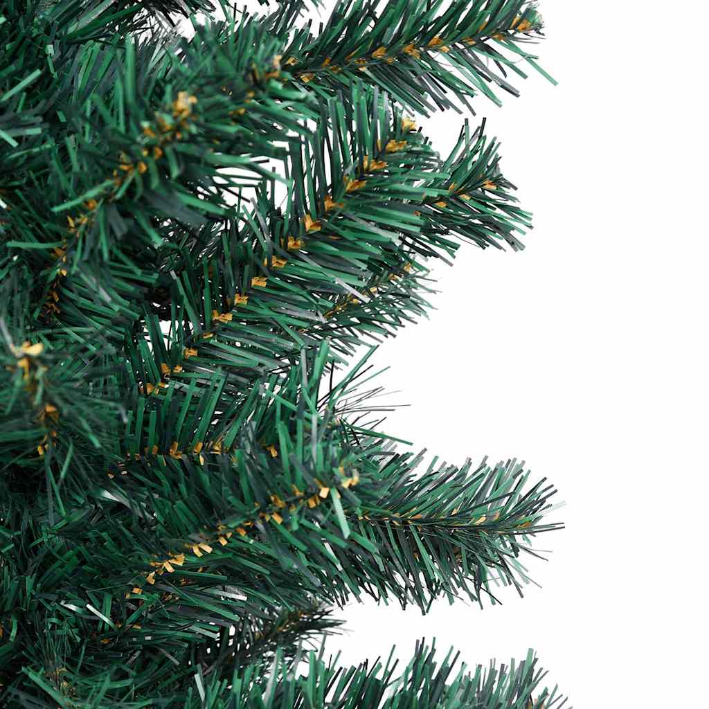 Slim Artificial Pre-lit Christmas Tree with Ball Set Green 150 cm