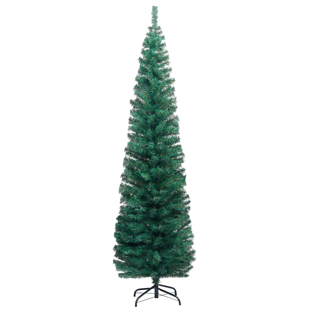 Slim Artificial Pre-lit Christmas Tree with Ball Set Green 240 cm