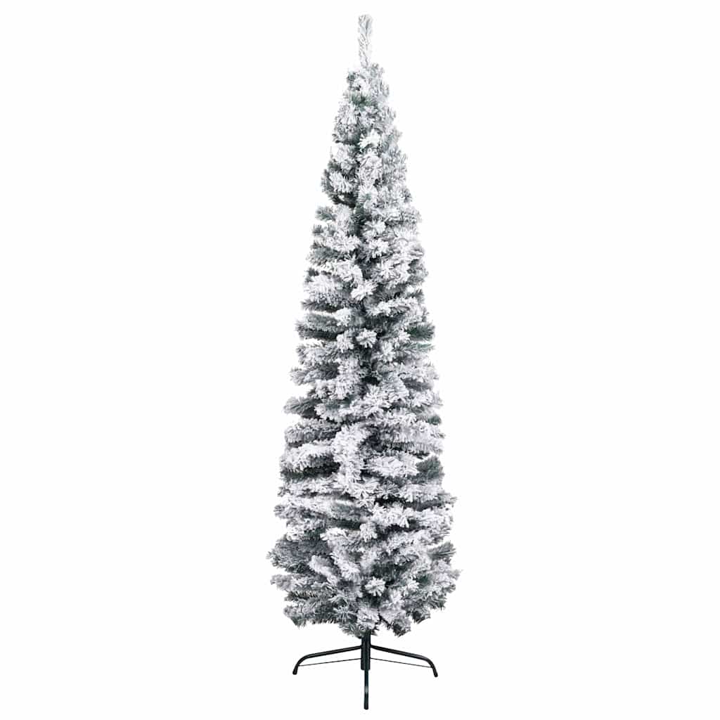 Slim Artificial Pre-lit Christmas Tree with Ball Set Green 180 cm
