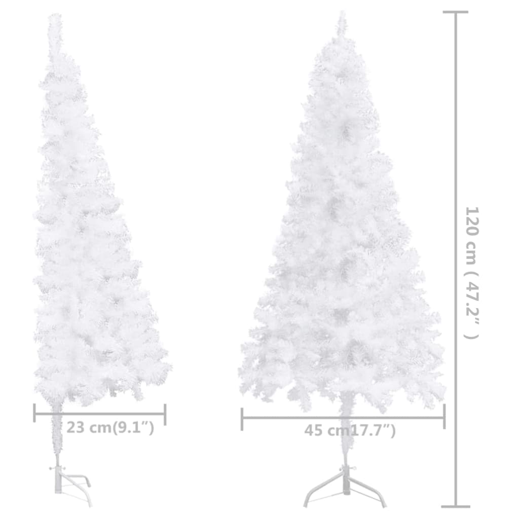 Corner Artificial Pre-lit Christmas Tree White 120 cm PVC