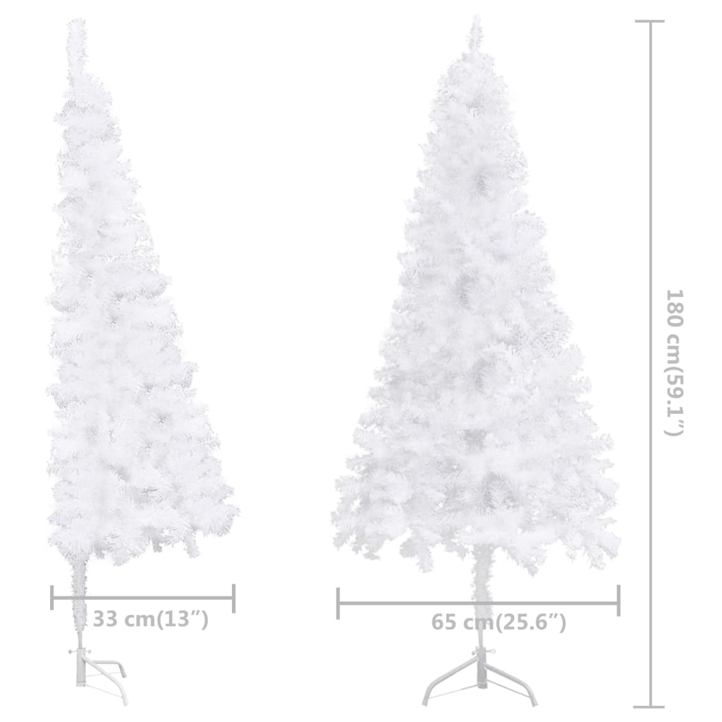 Corner Artificial Pre-lit Christmas Tree White 180 cm PVC
