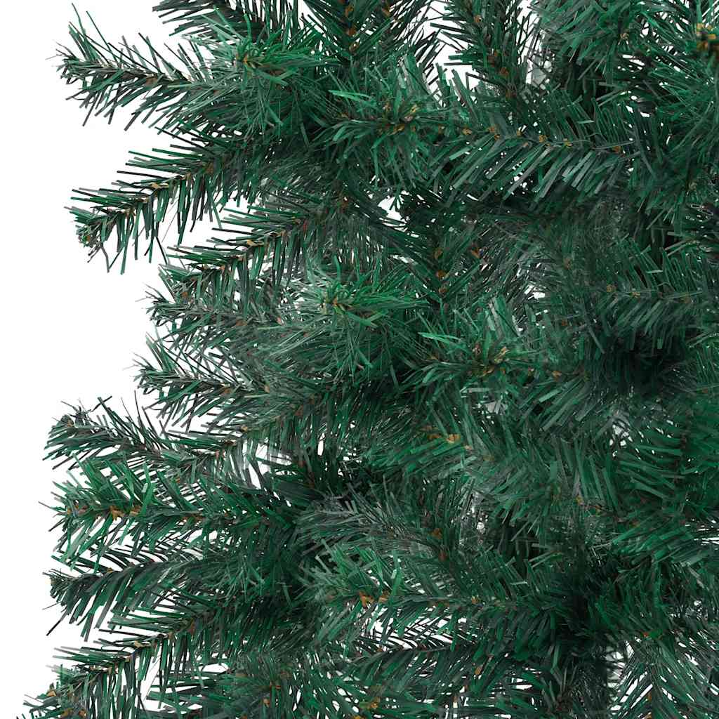 Corner Artificial Christmas Tree LEDs&Ball Set Green 240 cm PVC