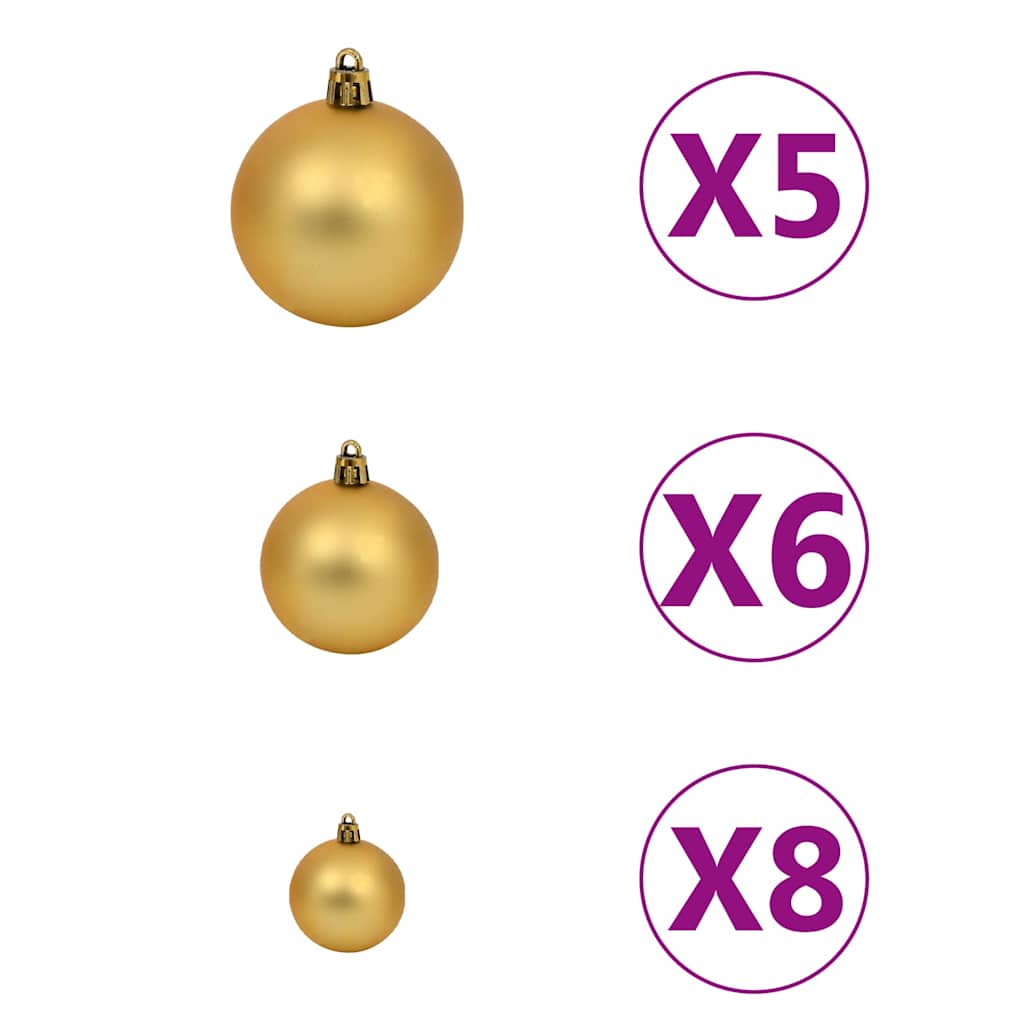 Corner Artificial Christmas Tree LEDs&Ball Set Green 240 cm PVC