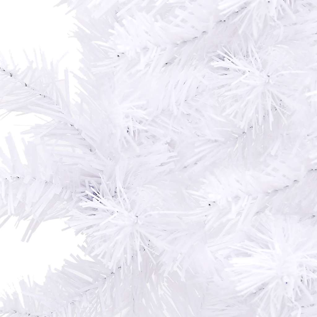 Corner Artificial Christmas Tree LEDs&Ball Set White 210 cm PVC