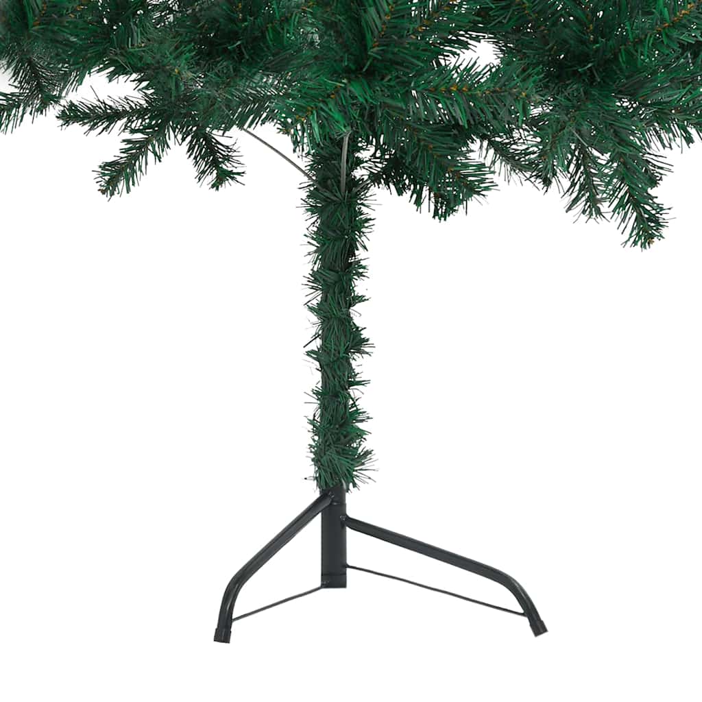 Corner Artificial Christmas Tree LEDs&Ball Set Green 120 cm PVC