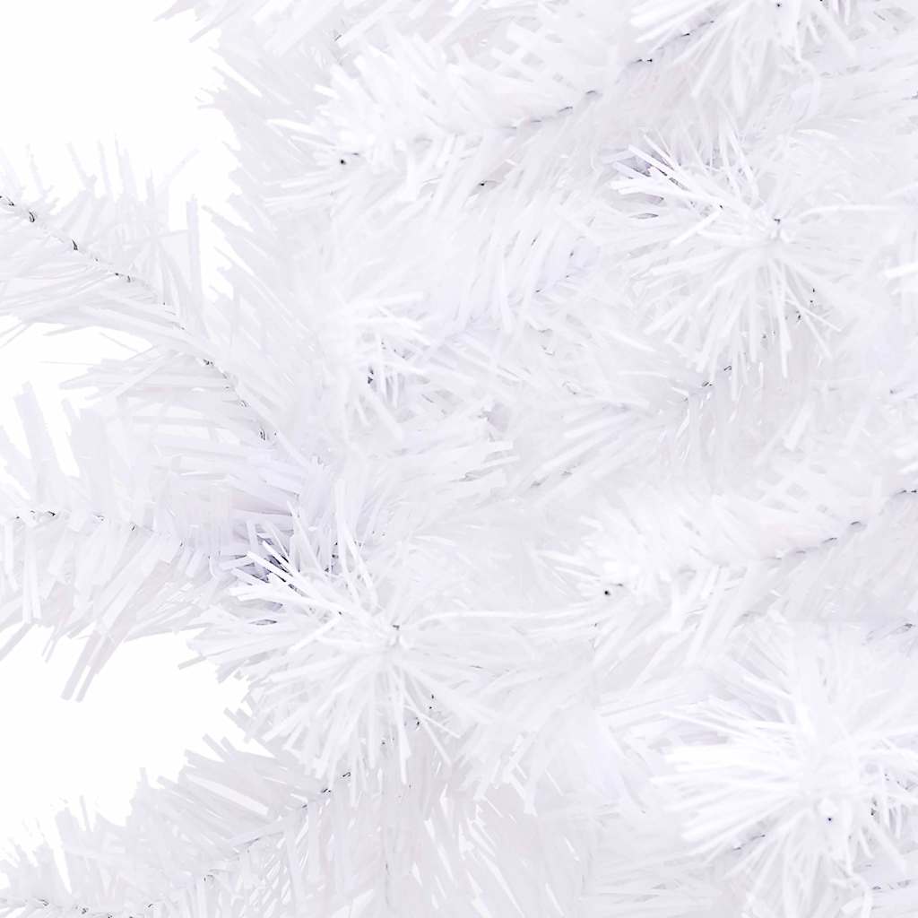 Corner Artificial Christmas Tree LEDs&Ball Set White 180 cm PVC