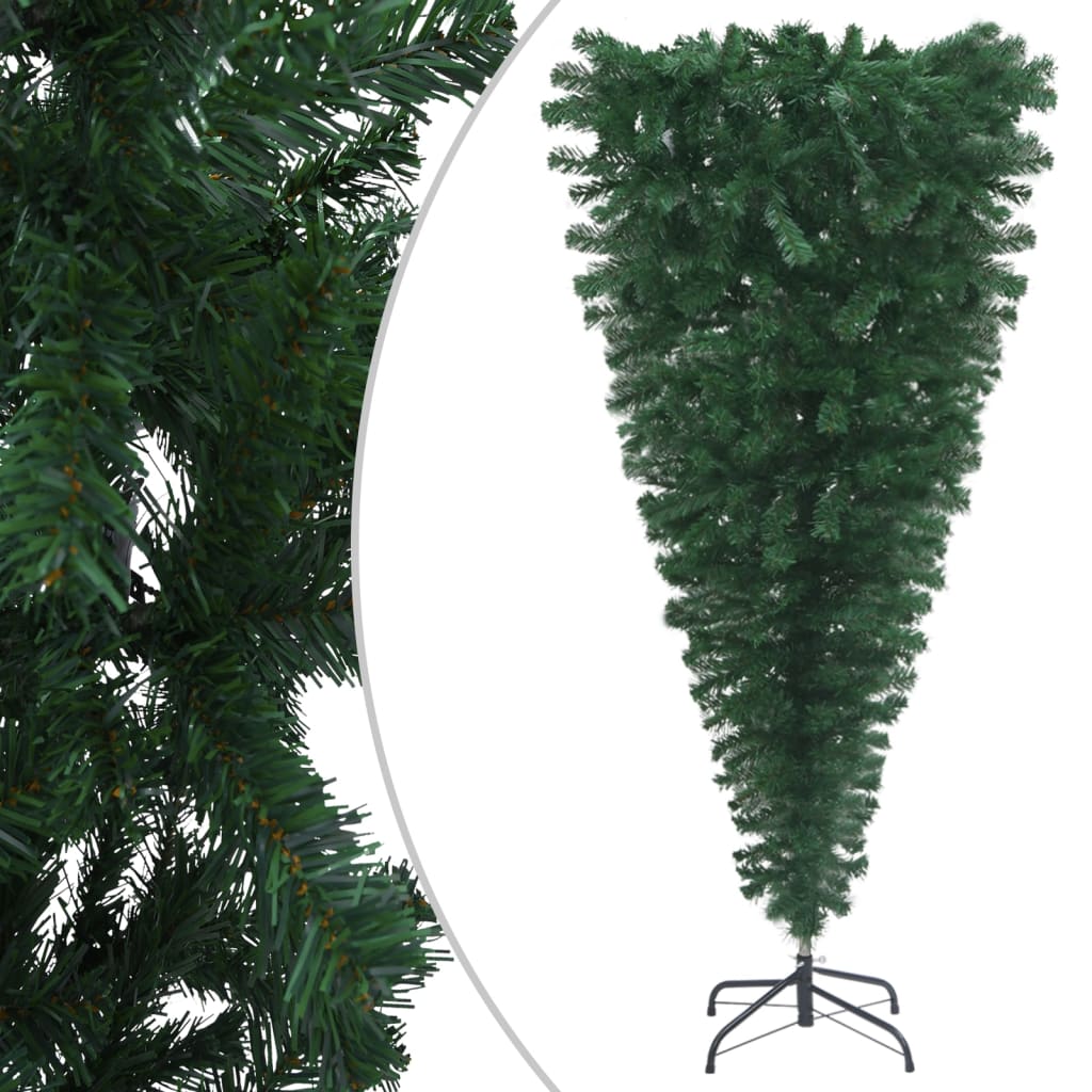 Upside-down Artificial Pre-lit Christmas Tree Green 240 cm