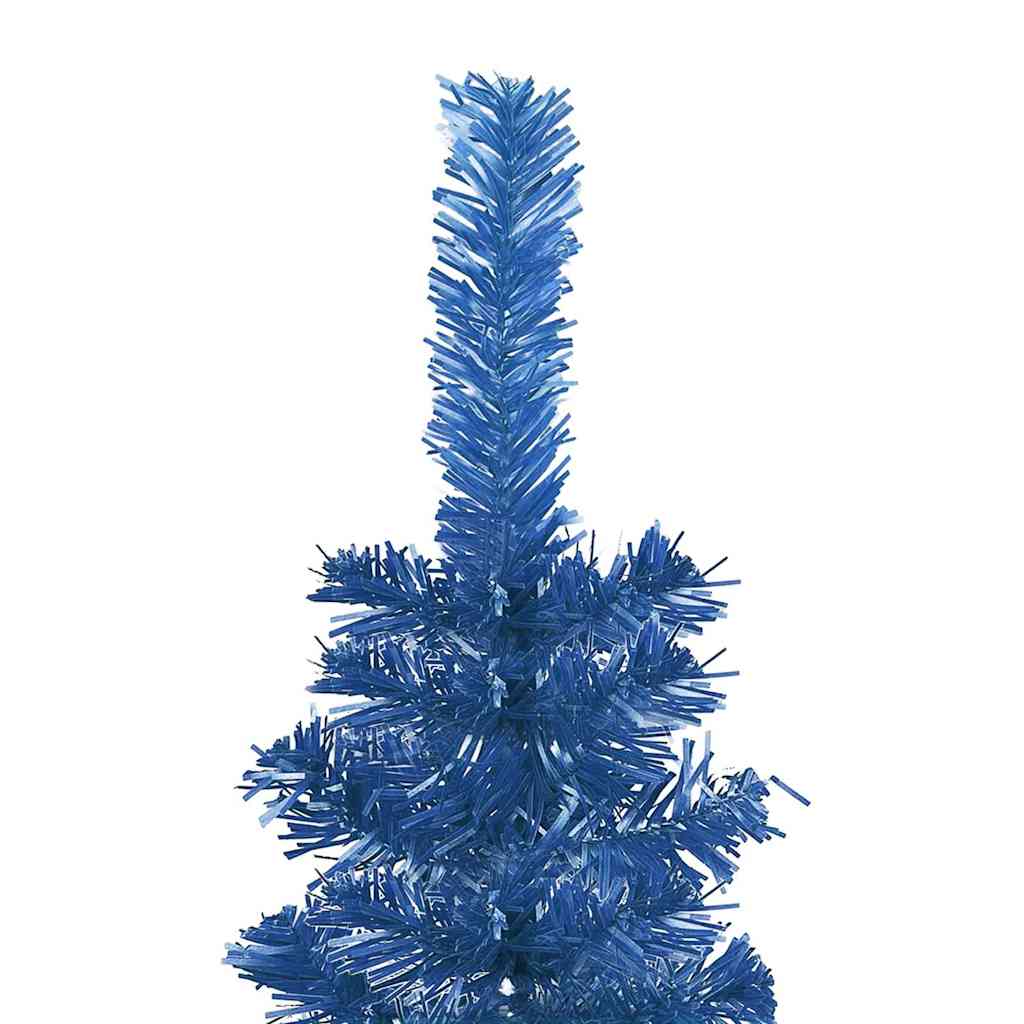 Slim Pre-lit Christmas Tree with Ball Set Blue 180 cm
