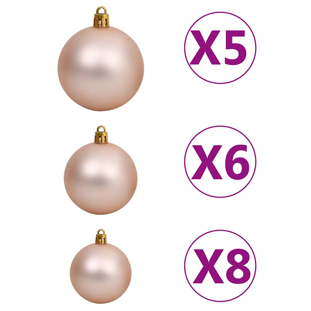 Slim Pre-lit Christmas Tree with Ball Set Blue 240 cm