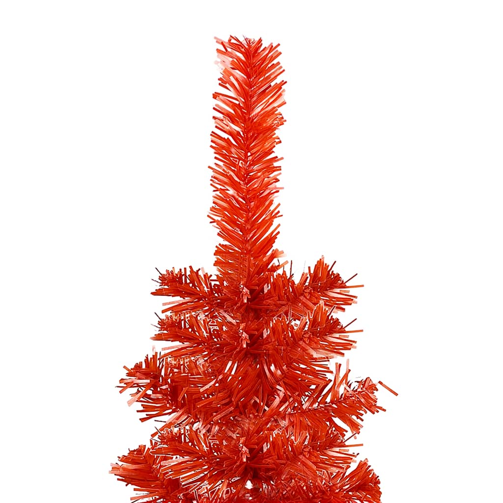 Slim Pre-lit Christmas Tree with Ball Set Red 120 cm