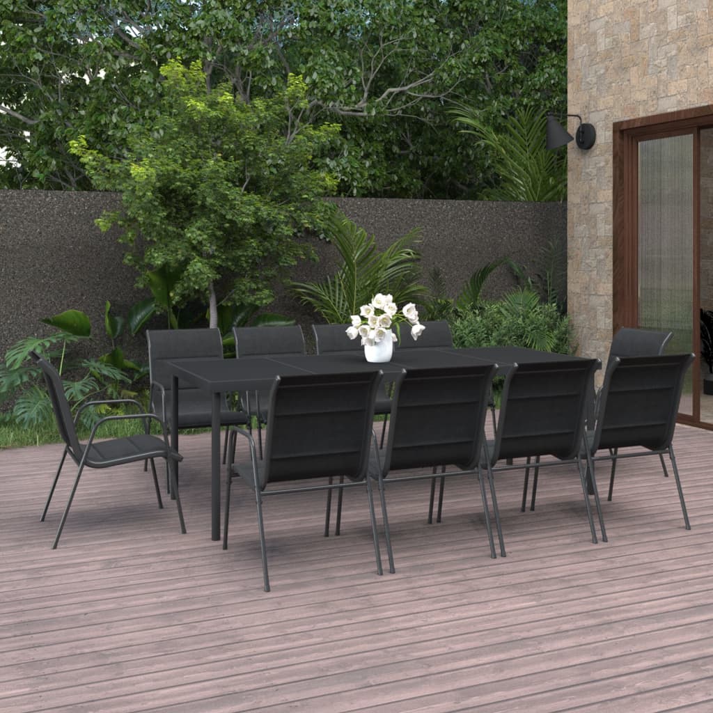 11 Piece Outdoor Dining Set Steel