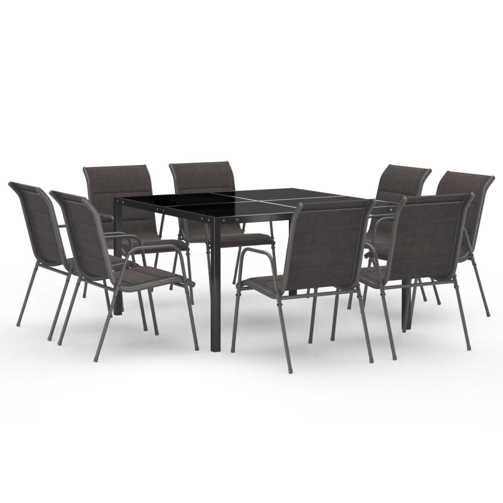 9 Piece Outdoor Dining Set Steel
