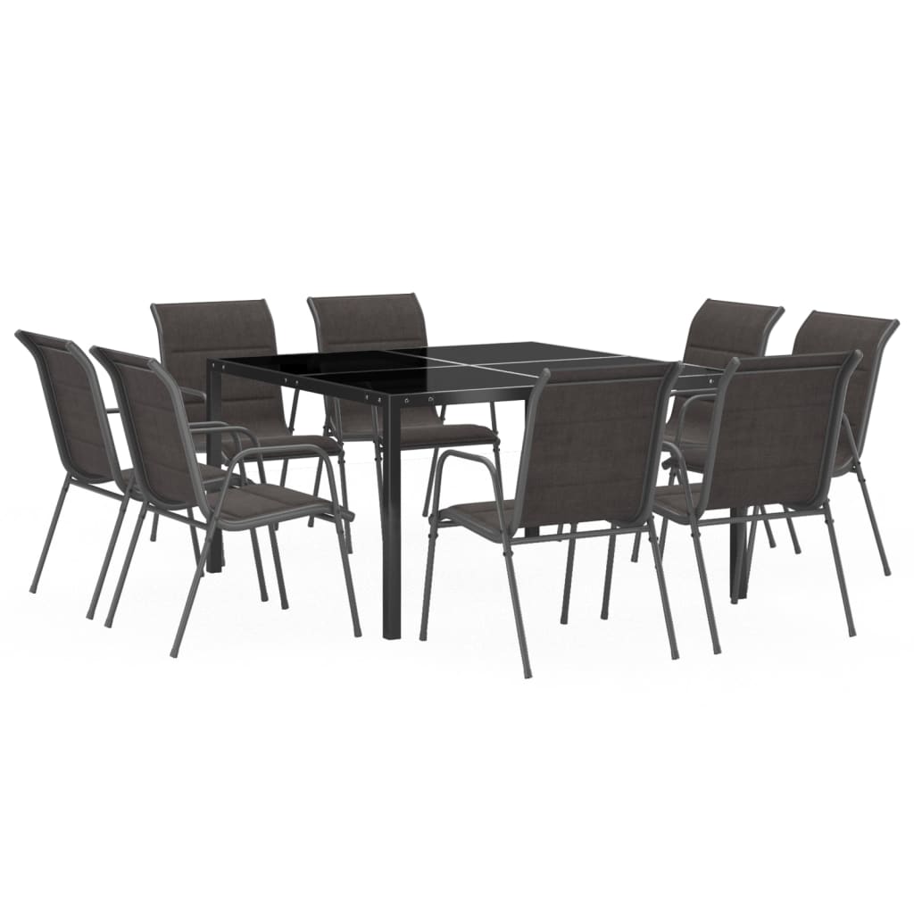 9 Piece Outdoor Dining Set Steel
