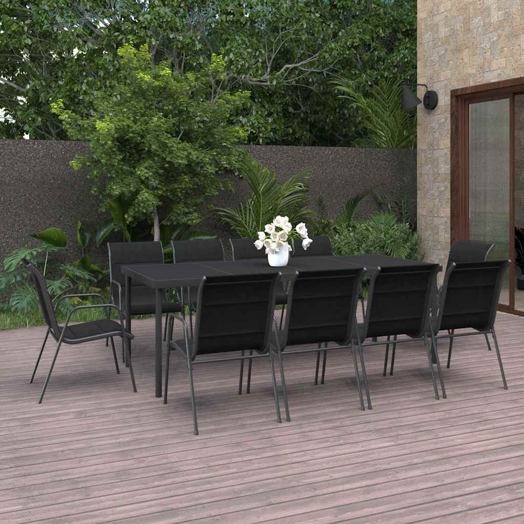 11 Piece Outdoor Dining Set Steel