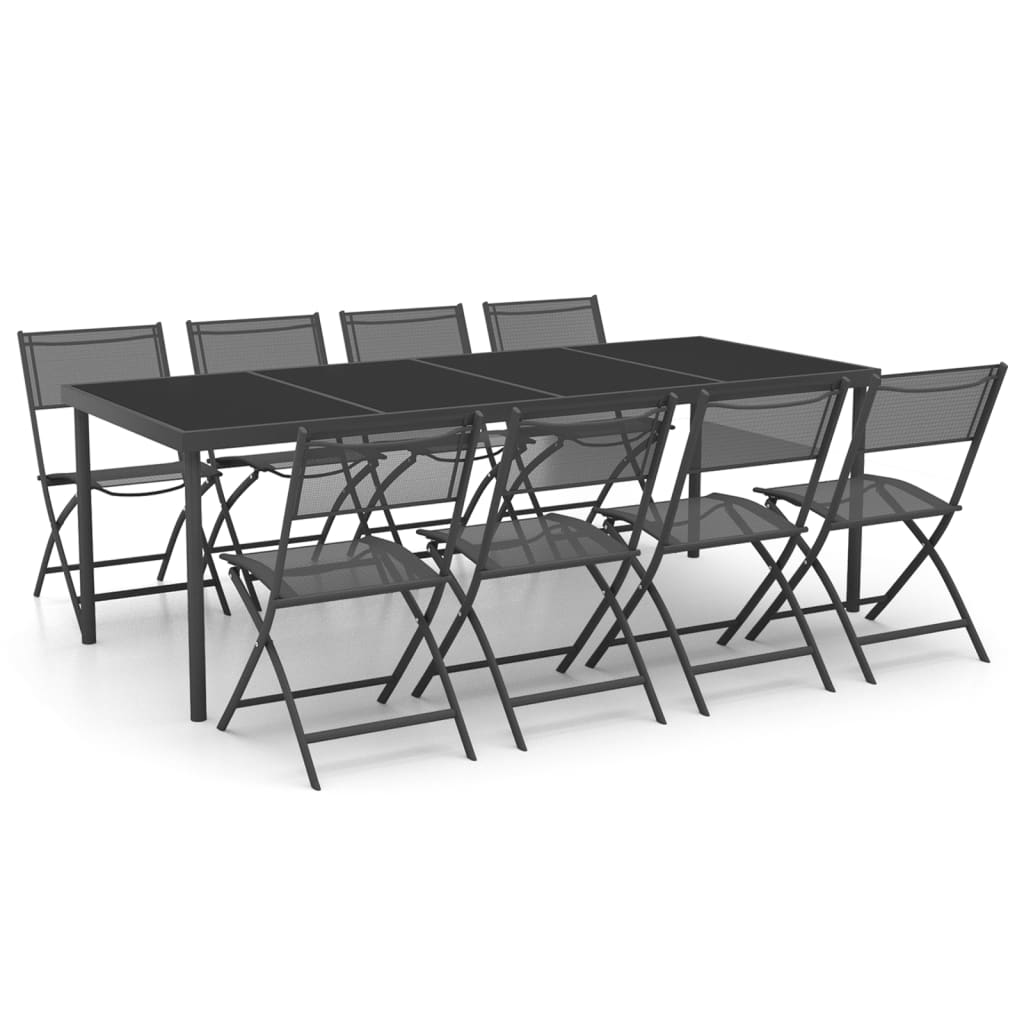 9 Piece Outdoor Dining Set Steel