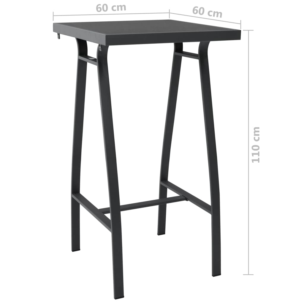 3 Piece Garden Bar Set Black (48120+48116)