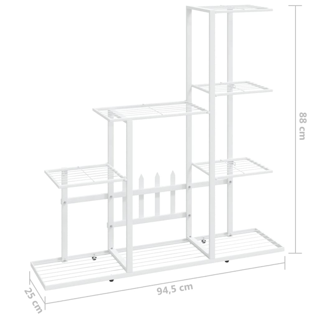 Flower Stand 94.5x25x88 cm White Metal