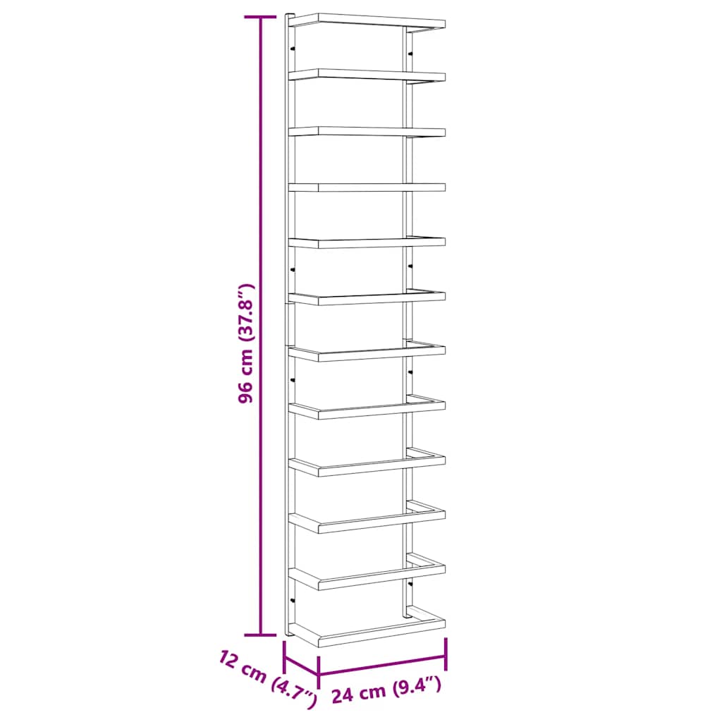 Towel Rack Black 24x12x96 cm Steel