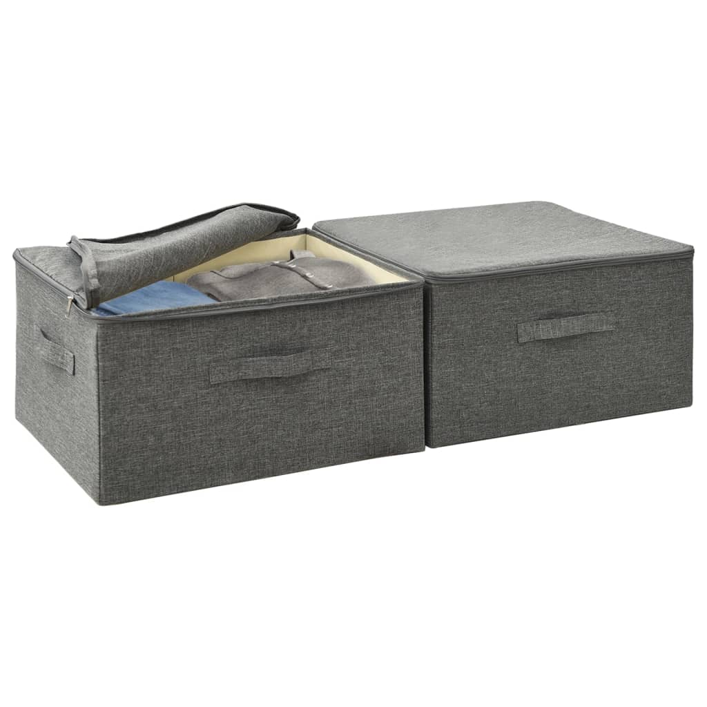 Storage Boxes 2 pcs Fabric 43x34x23 cm Anthracite