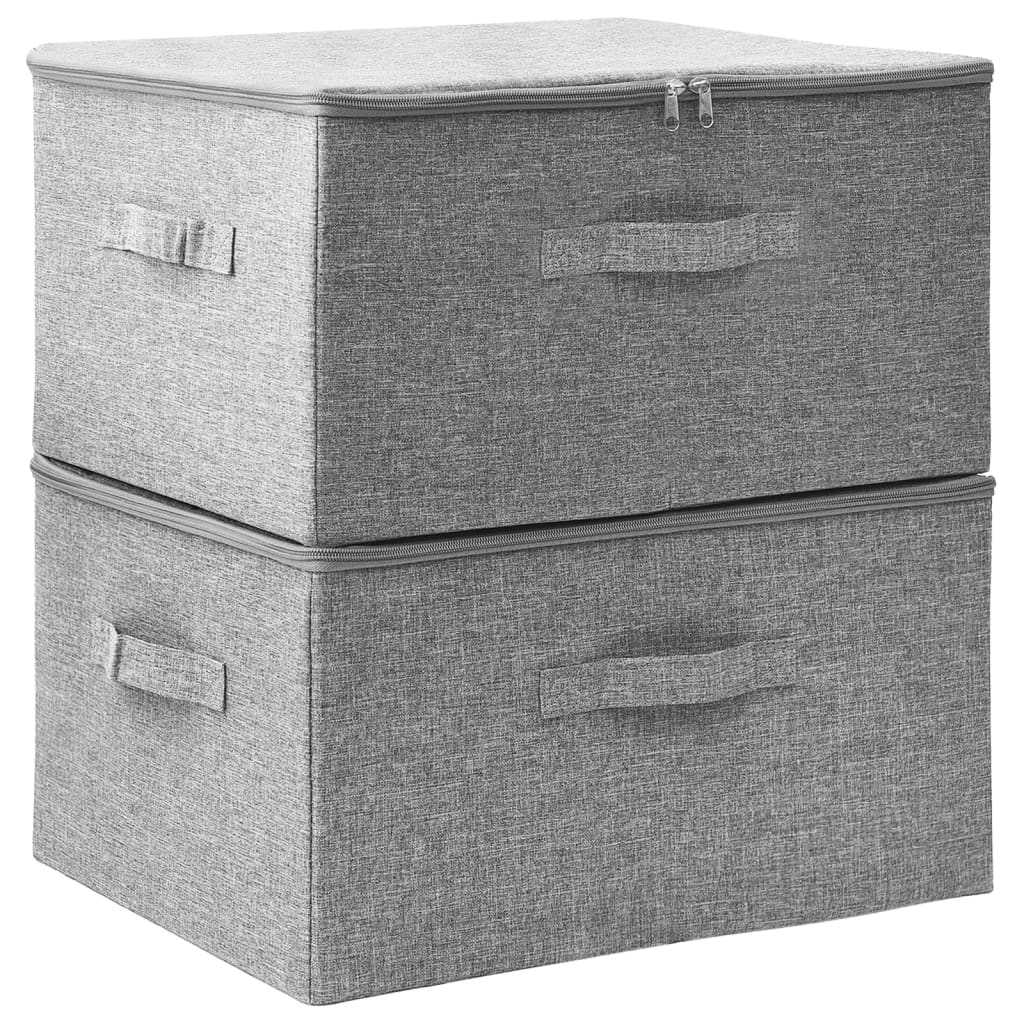 Storage Boxes 2 pcs Fabric 43x34x23 cm Grey