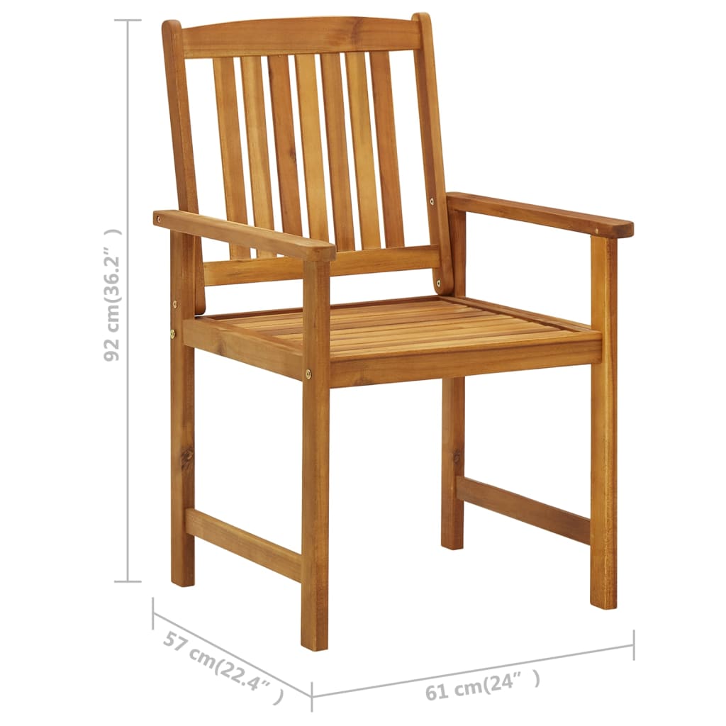 Garden Chairs with Cushions 8 pcs Solid Acacia Wood