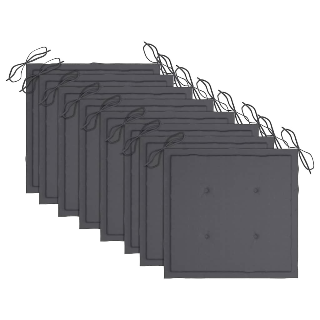 Folding Outdoor Chairs 8 pcs with Cushions Solid Acacia Wood