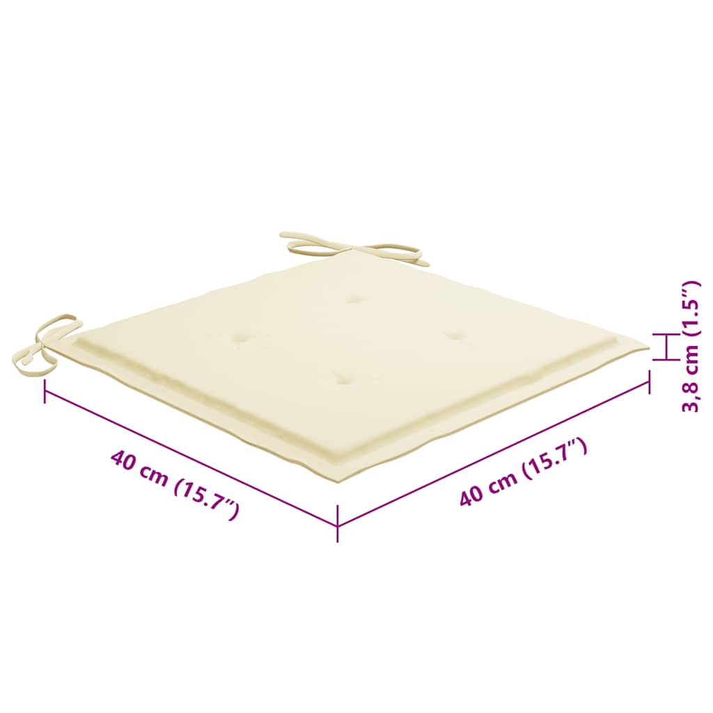 Folding Outdoor Chairs 8 pcs with Cushions Solid Acacia Wood