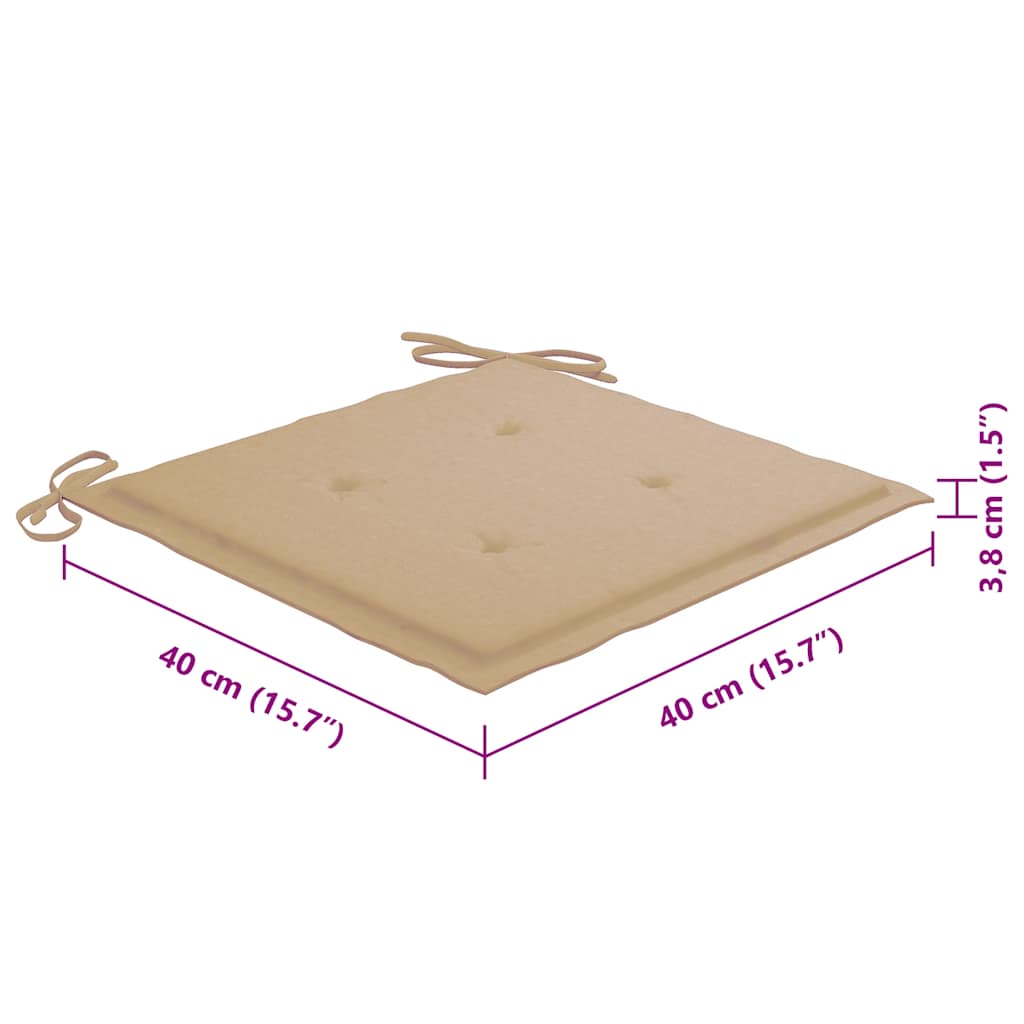 Folding Outdoor Chairs 8 pcs with Cushions Solid Acacia Wood