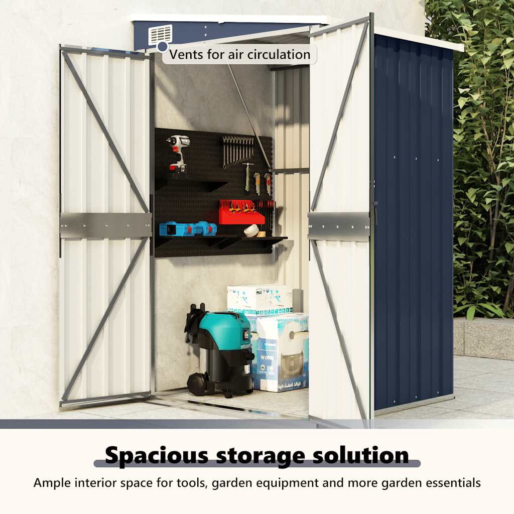 Wall-mounted Garden Shed Anthracite 118x100x178 cm Steel