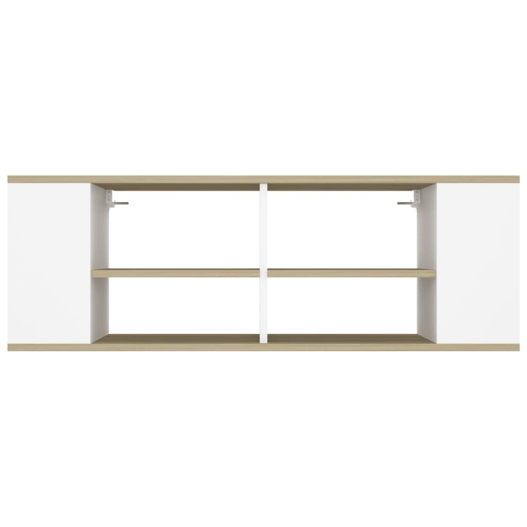 Wall-Mounted TV Cabinet White&Sonoma Oak 102x35x35cm Engineered Wood