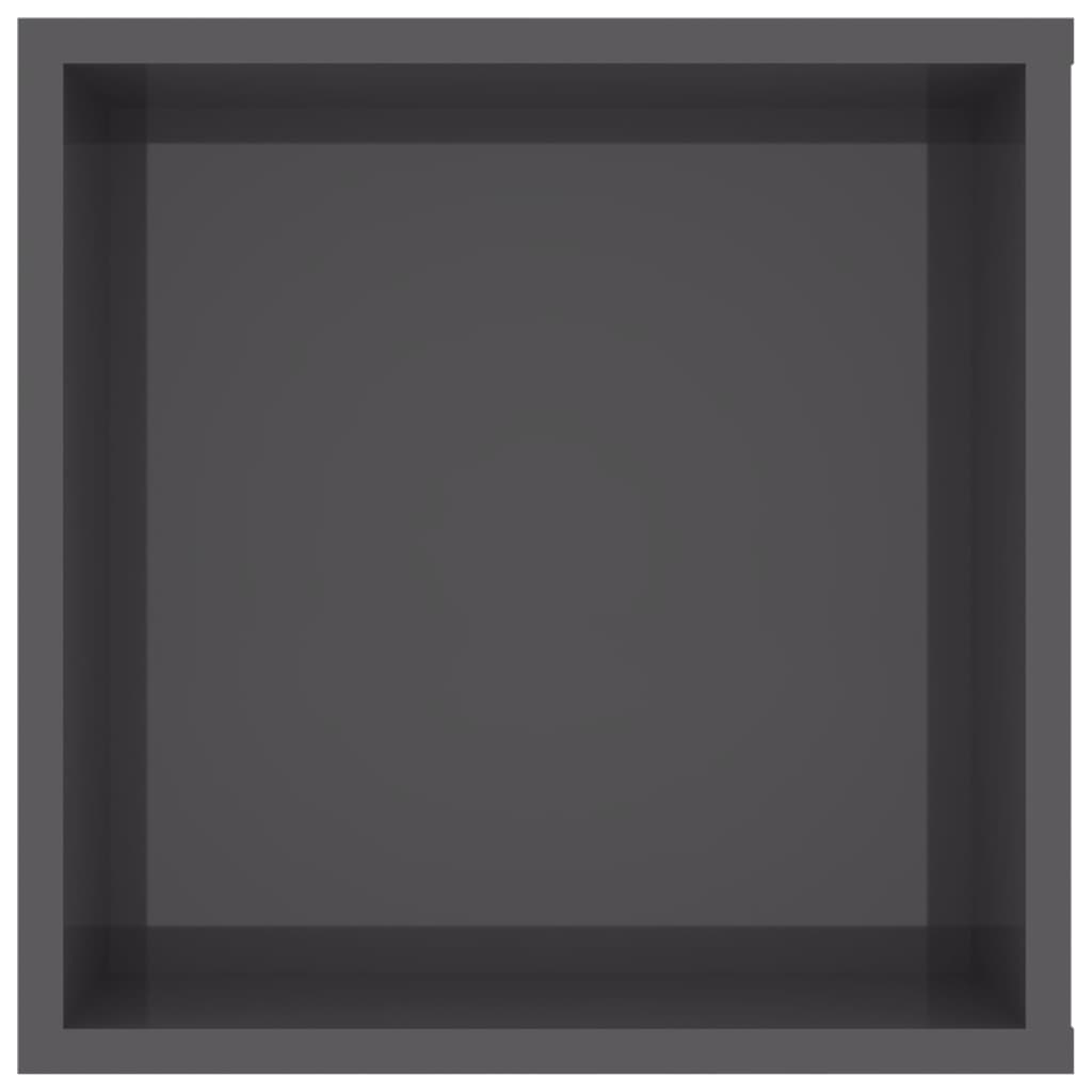 Wall-Mounted TV Cabinet High Gloss Grey 102x35x35 cm Engineered Wood