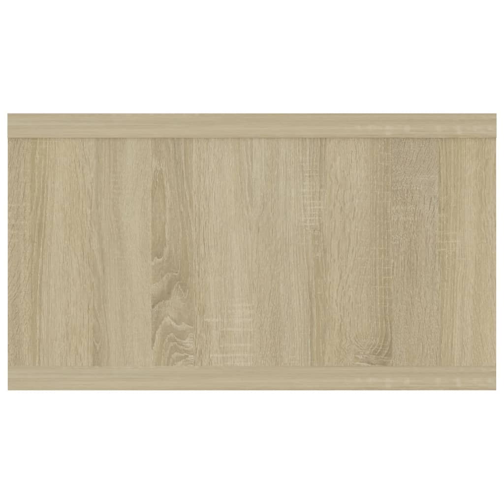 Wall Shelf Cabinet White and Sonoma Oak 102x30x17cm Engineered Wood