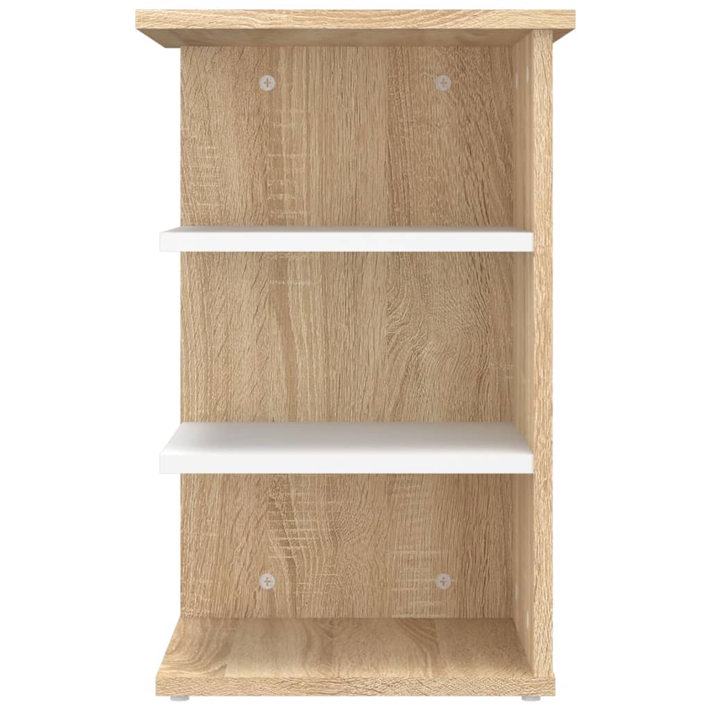 Side Cabinet Sonoma Oak and White 35x35x55 cm Engineered Wood