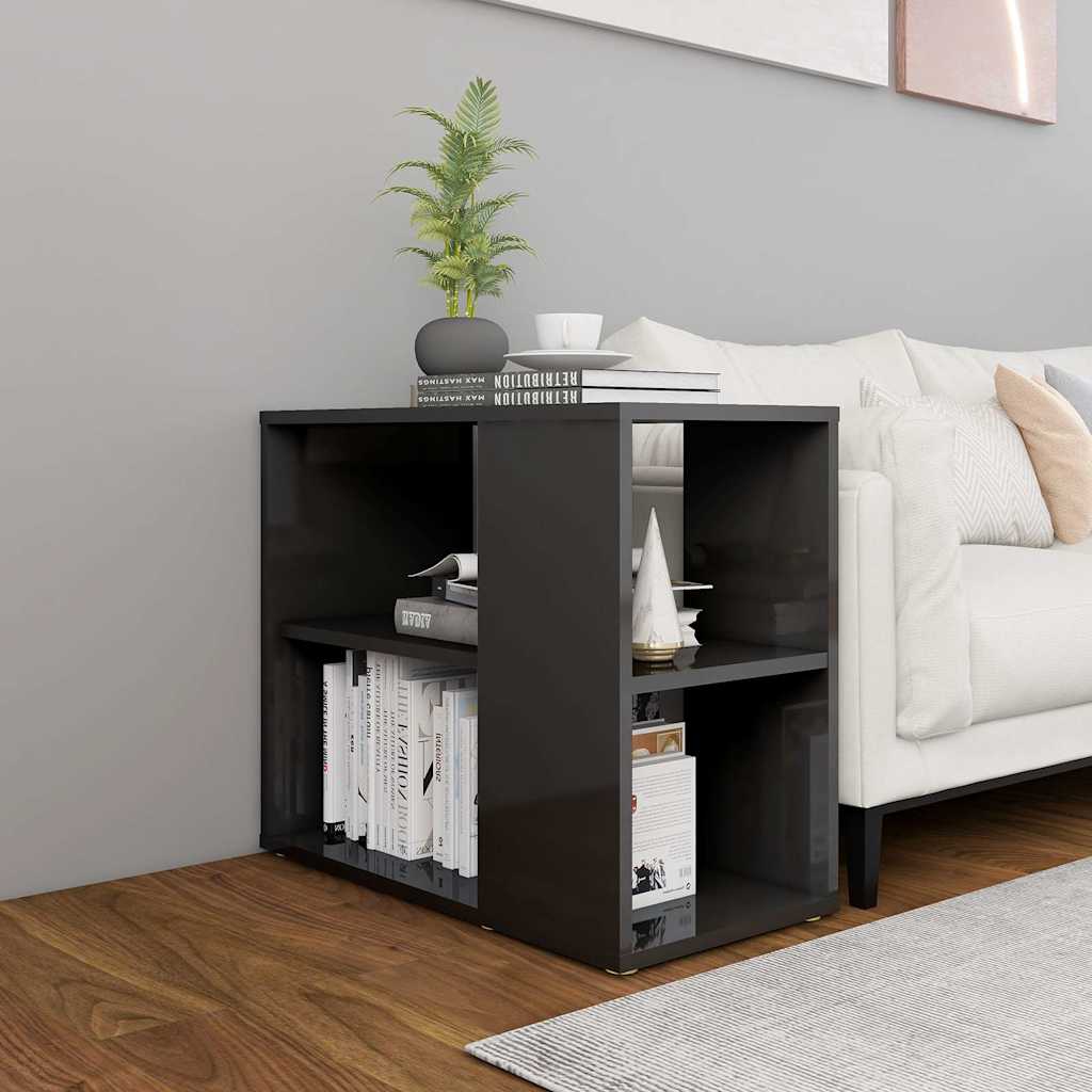 Side Cabinet High Gloss Grey 60x30x50 cm Engineered Wood