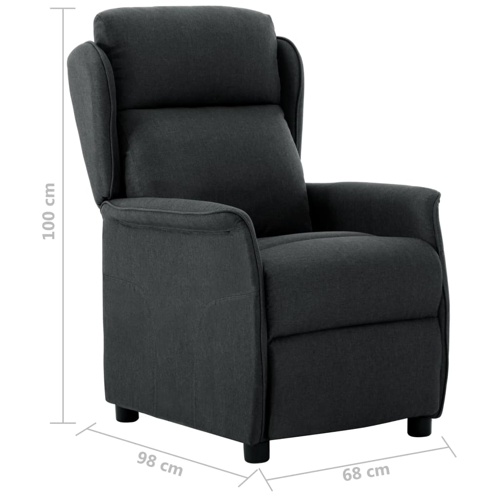 Electric Recliner Chair Dark Grey Fabric