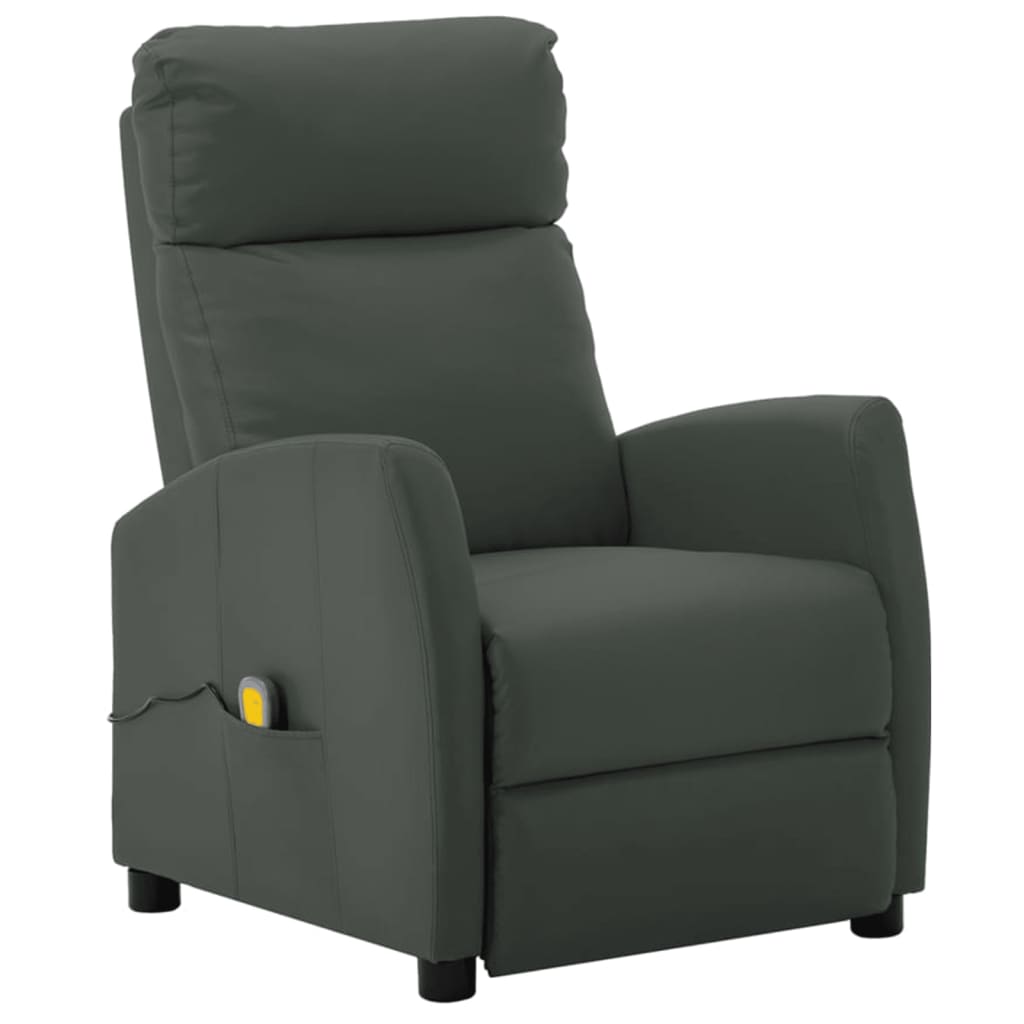 Electric Massage Chair Grey Faux Leather