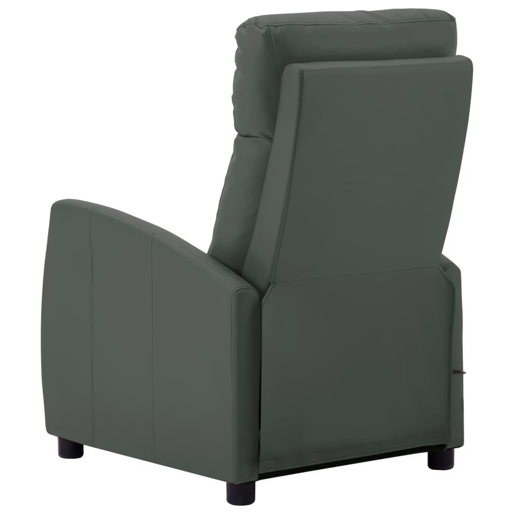 Electric Massage Chair Grey Faux Leather