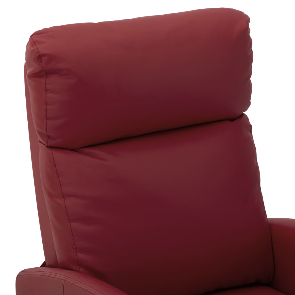 Electric Massage Chair Wine Red Faux Leather