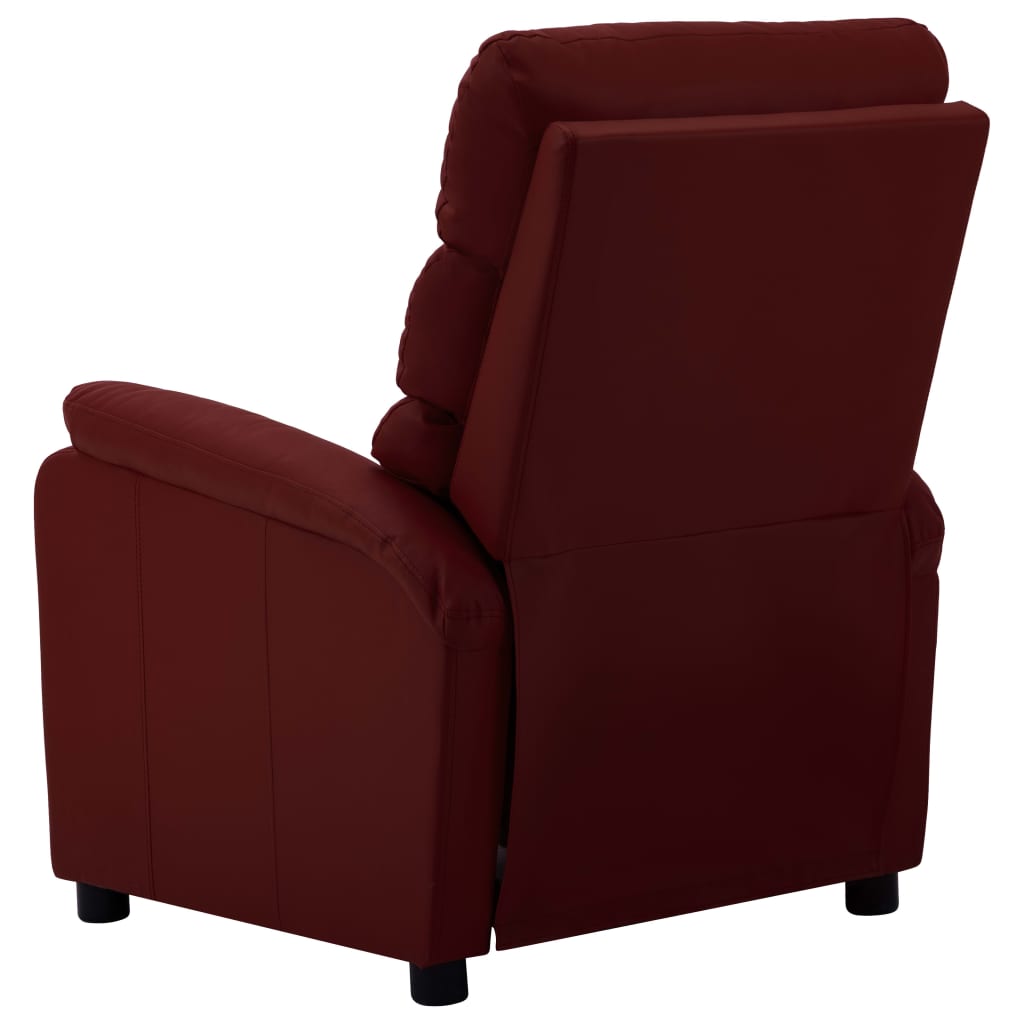 Electric Recliner Chair Wine Red Faux Leather
