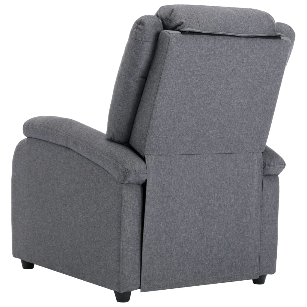 Electric Recliner Chair Dark Grey Fabric
