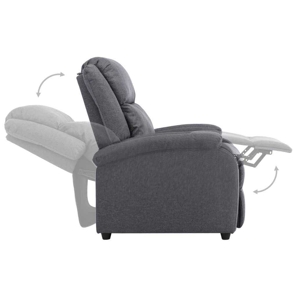Electric Recliner Chair Dark Grey Fabric