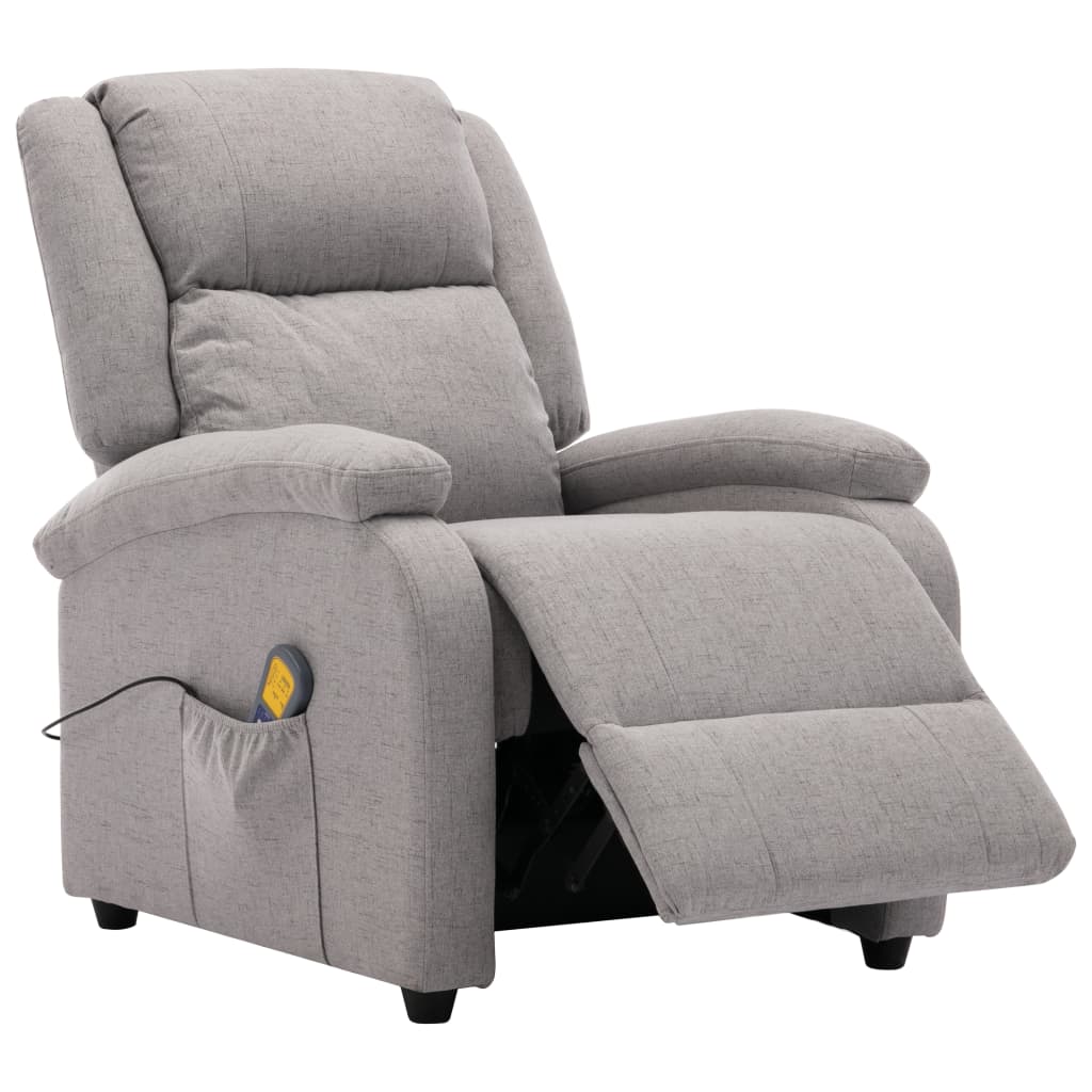 Electric Massage Chair Light Grey Fabric