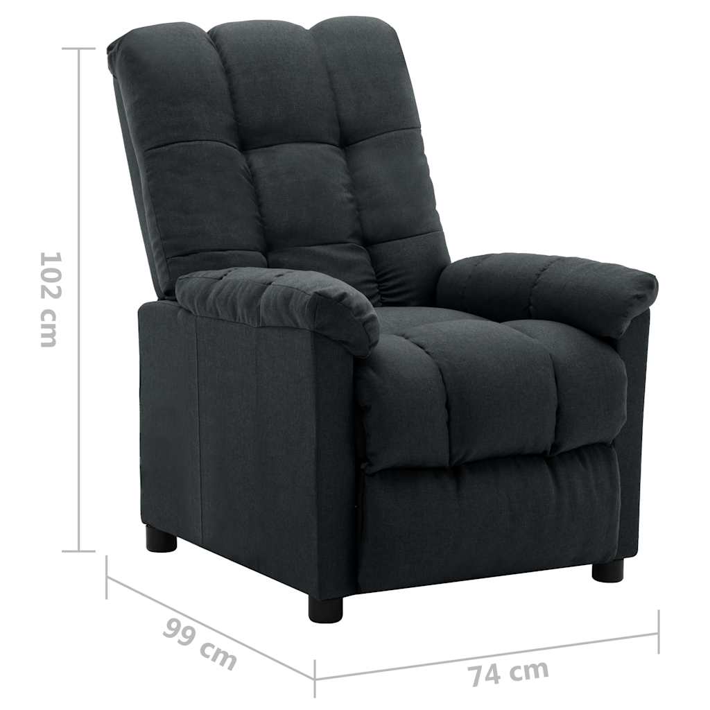 Electric Recliner Chair Dark Grey Fabric