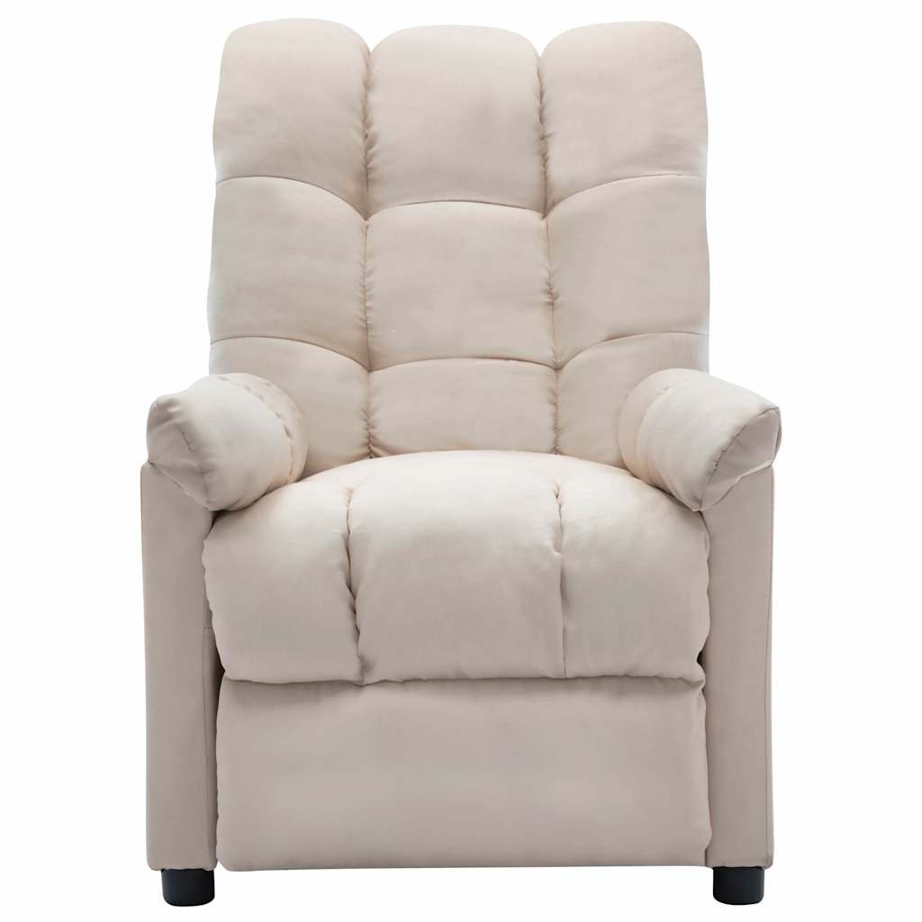 Electric Recliner Chair Cream Fabric