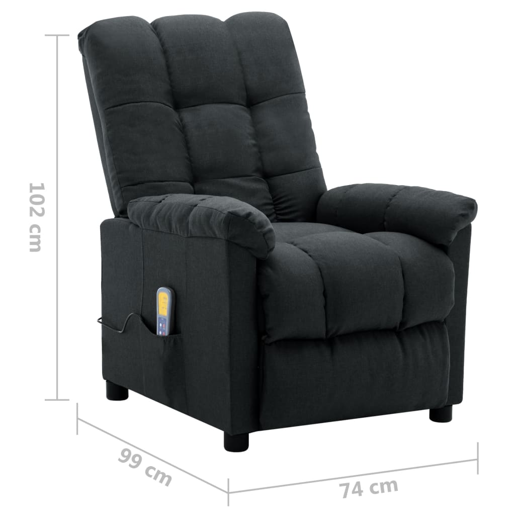 Electric Massage Chair Dark Grey Fabric